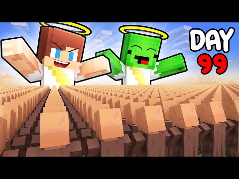 Mikey and JJ Survived 100 Days as GODS in Minecraft (Maizen)