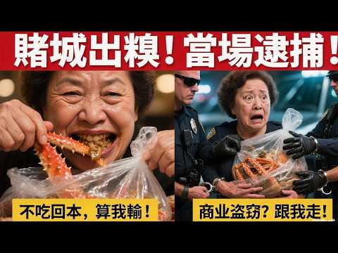 中國大媽旅行團在美國拉斯維加斯頂級自助餐廳瘋狂"掃蕩"帝王蟹龍蝦，竟用保鮮袋偷偷"打包帶走"！結果驚動員警當場搜查，被控"商業盜竊"罪名逮捕，整團永久列入賭城黑名單！