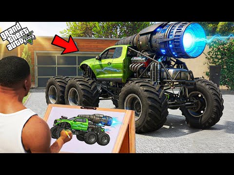 Franklin Search The Strongest Booster Monster Truck Using Magical Painting In Gta 5
