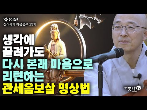 생각에 끌려 가도 다시 본래마음으로 리턴하는 관세음보살 명상법 | 법상스님의 선어록과 마음공부 25회(13-1) 깨달음 마음공부 설법 법문 인생 상담 심리