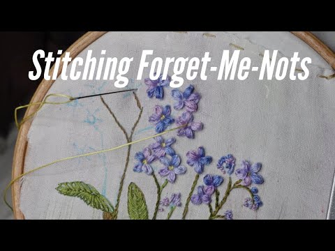 Forget-Me-Nots. Learn how to do Petal Stitch. Page 4 in the Fabric Flower Book