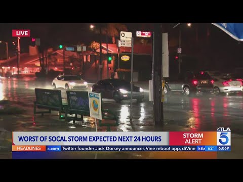 Rainstorm arrives in Southern California - Friday 6 p.m. KTLA Team Coverage