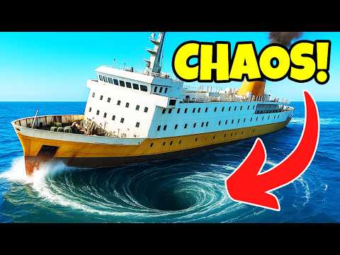 Cruise Ship vs BIGGEST WHIRL POOL Survival! | Stormworks