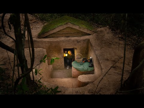 Girl Live Off Grid, Build The Most Comfortable Underground Home Kitchen to Cook