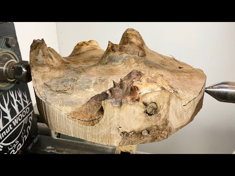 Burl woodturning- the mountains bowl!🏔️✨