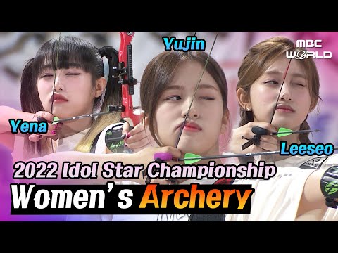 [C.C.] IVE & the Soloist Show their Unexpected Archery Skills! #IVE #YUJIN #LEESEO #LIZ #YENA