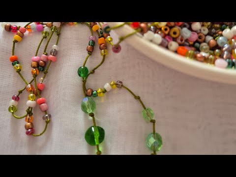 Handmade beaded necklace #diy #handmadejewellery #beads #necklace #relaxing #hobby