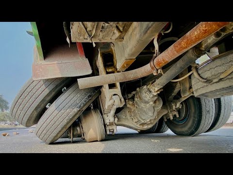When Tons of Load Crush a Truck Axle | Shocking Reality-Road side repair .