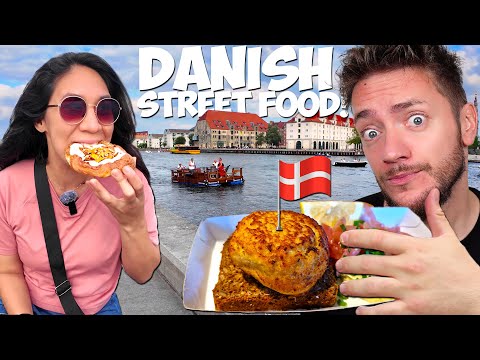 Copenhagen STREET FOOD TOUR 🇩🇰 | (Smørrebrød, Fiskerikadeller, Danish Pastry & More in Denmark)