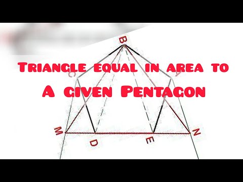 TO CONSTRUCT A TRIANGLE EQUAL IN AREA TO A REGULAR PENTAGON in | Technical drawing