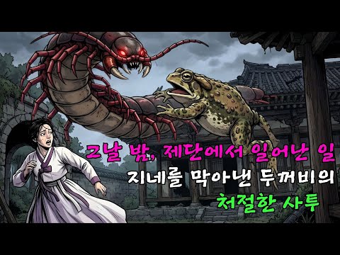 충격 전설! 식인 지네 vs 독 품은 두꺼비: 공포의 제물 의식에서 아가씨를 구하다| 야담 |옛날이야기 |민담 |전설 | 설화
