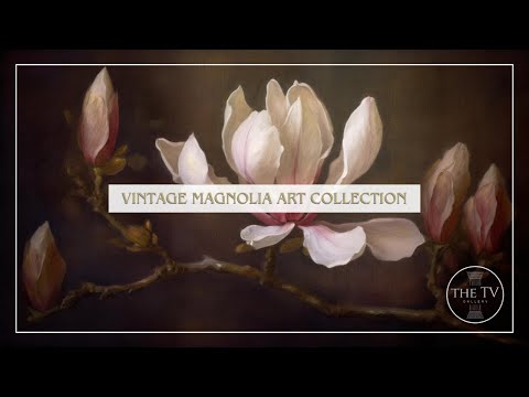 Vintage Magnolia Art | 4K TV Frame Art Screensaver | Vintage Moody Inspired Floral Art | 6 scenes