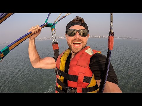 $15 parasailing on JUHU beach Mumbai 🇮🇳