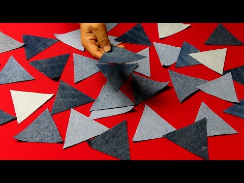 DIY "청바지 자투리 원단"도 "명품백"이 될 수 있어요!/"triangle patchwork" cross bag/made of old jeans