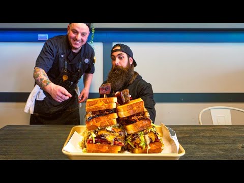 THERE'S AN UNBEATEN GRILLED CHEESE BBQ CHALLENGE INSIDE THIS SUPER 8 HOTEL! | BeardMeatsFood