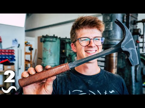Forging a Hammer from Hammer Plug Damascus! Part 2