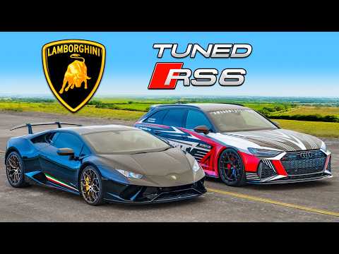 Tuned Audi RS6 v Lambo Huracan Performante: DRAG RACE