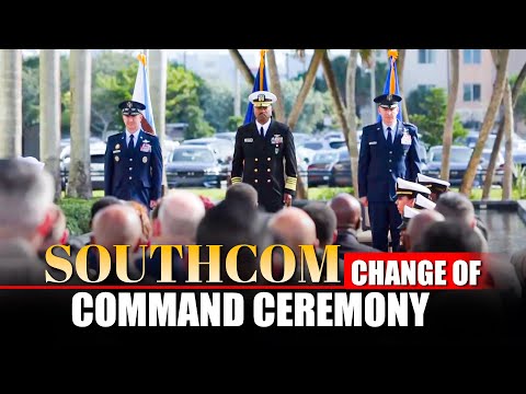 LIVE: Navy Admiral Holsey relinquishes his duties as commander of SOUTHCOM at HQ in Doral, Florida