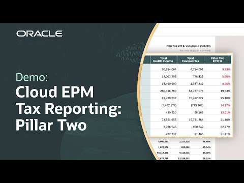 Oracle Cloud EPM Tax Reporting for Pillar Two: Demo