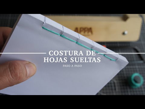 Sewing loose sheets. Handmade bookbinding. Step by step.