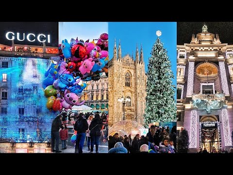 🎆 Best of Milan Christmas Lights, Trees and Christmas Village Tour.