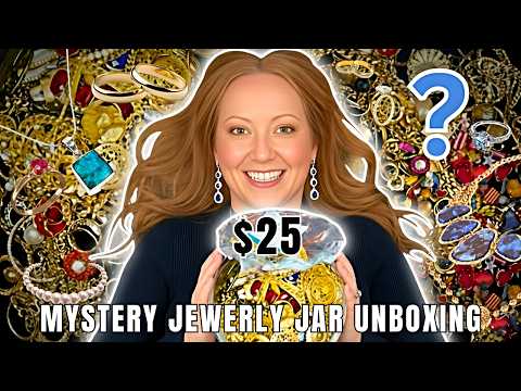 I Spent $25 on This MYSTERY BOX Jewelry Jar ANTIQUES Valuable Gold Earrings What's In a TREASURE BOX