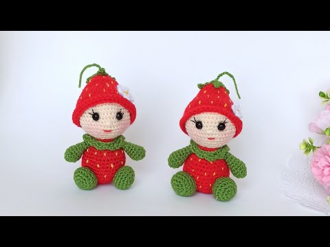 Super cute 🍓 How to crochet Fairy Strawberry Gnome / Amigurumi Doll 🍓