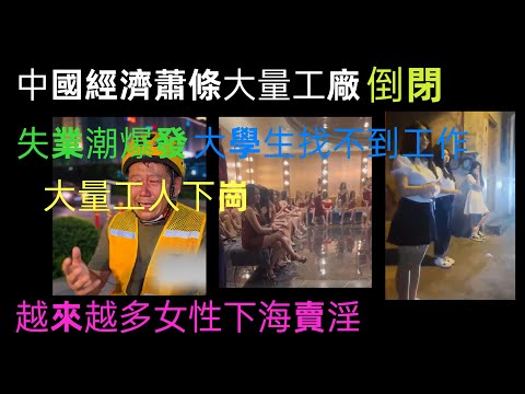 中國經濟蕭條！越來越多女性賣淫！大量工廠倒閉！失業潮爆發，工人集體下崗！十一萬大學生把招聘會搶崗位！一畢業就成韭菜！