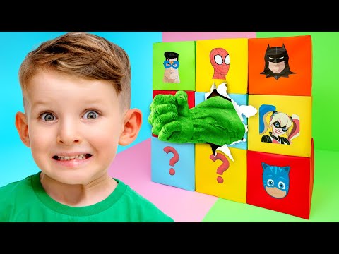 Superheroes Hide and Seek Adventures! Mystery Boxes & Magic Worlds