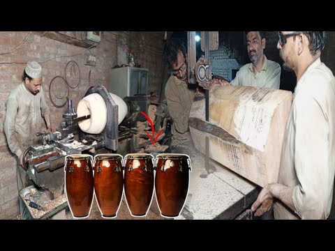 Top 3 Indian Musical Congo Set | Big Wooden Log Lathe Machine Work | Full Making Process