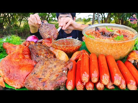 มาม่าไส้กรอกจิ้มซีฟู๊ดแกล้มผักสดแซ่บคักอีหลีครับพี่น้อง ASMR MUKBANG EATING SHOW#โก้อีสานพาแดก 