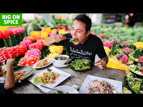 Thai Salads in Cactus Garden! 🌵 Plant Based Thai Food in Sakhon, Nakhon!