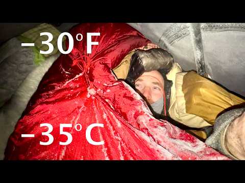 Extreme COLD Arctic Winter Camping (-30°F/-35°C)