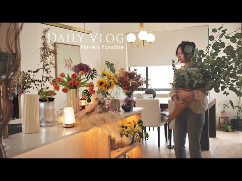 5AM Flower Market || Decorating the House with Flowers, Cozy Daily Vlog, Homemade Healthy Granola