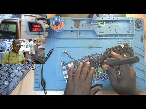 How to find a shorted component on a laptop otherboard