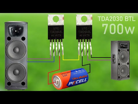 DIY Powerful Ultra Bass Amplifier BTL 2 TDA2030 , Hi-RES audio , Simple circuit