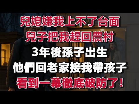 兒媳嫌我上不了台面，兒子把我趕回農村，3年後孫子出生，他們回老家接我帶孩子，看到一幕徹底破防了！#情感故事 #養老故事 #樂齡故事匯