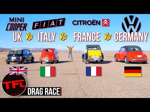 VW vs Mini vs Fiat vs Citroen: Drag Race, Braking Test, & Top Speed Run!