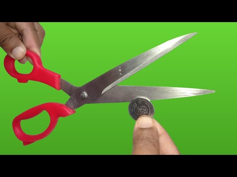 Scissors Sharp as a Razor with Just One Coin! No any Tools