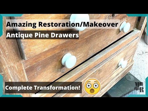 Amazing RESTORATION/MAKEOVER of a Vintage set of Antique Pine Drawers
