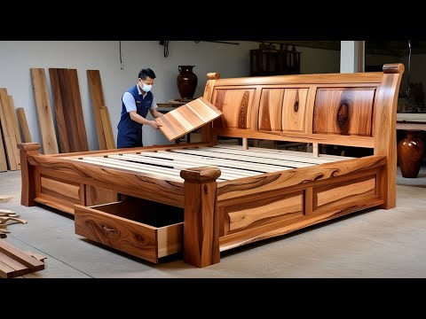 Impressive Bed Making Process | From Raw Wood To Masterpiece | Young Carpenter With Top Skills