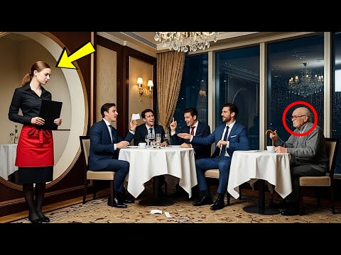 Vier reiche Männer weigern sich, die Kellnerin zu zahlen, bis der Milliardär hinter ihnen auftaucht