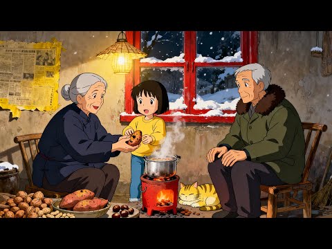 A Cozy Ghibli Winter Childhood With Grandparents | Warm Kitchens & Quiet Memories