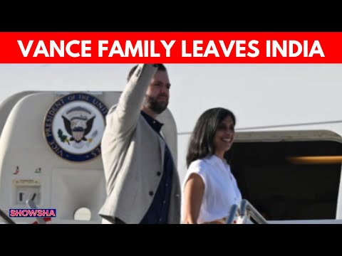 US Vice President JD Vance Wraps Up India Trip With Wife Usha Vance & Kids | WATCH