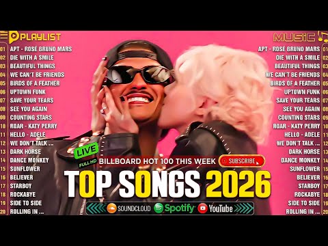 Bruno Mars, Ed Sheeran, The Weeknd, Rihanna, Sia, Adele, Dua Lipa 💥Billboard Pop Songs 2026 Playlist