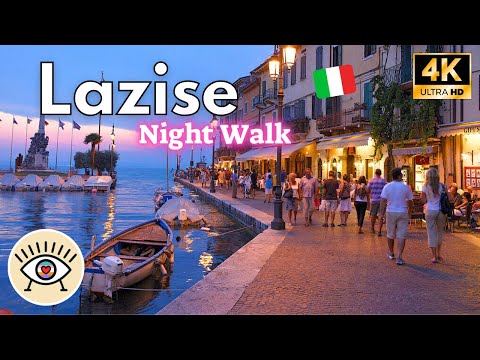 Noches Mágicas en Lazise, Italia 4k UHD 60 fps 👗🥂 Descubre el Encanto del Lago di Garda
