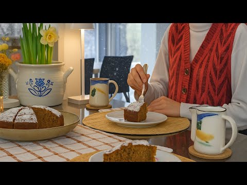 Snow in Springโ๏ธA Cozy Day with Date Cake, Pickles & Soup | Slow Living Vlog๐ธโ๏ธ