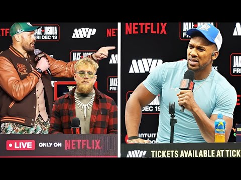 “Tyson Fury STORMS Anthony Joshua vs Jake Paul Press Conference! Warns AJ on Stage!”