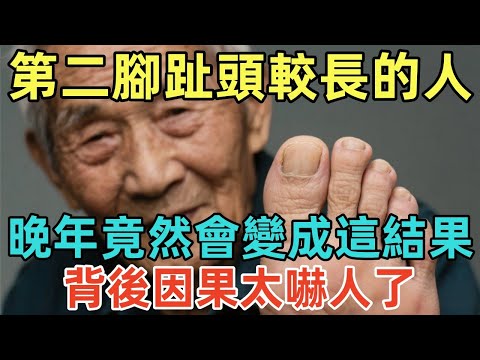 第二腳趾頭較長的人，晚年竟然會變成這結果，背後因果太嚇人了！#佛學 #无名指 #佛法 #佛教 #修行 #佛陀