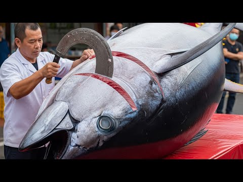 How He Cuts This 478kg GIANT Bluefin Tuna Will Blow Your Mind #MonsterTuna